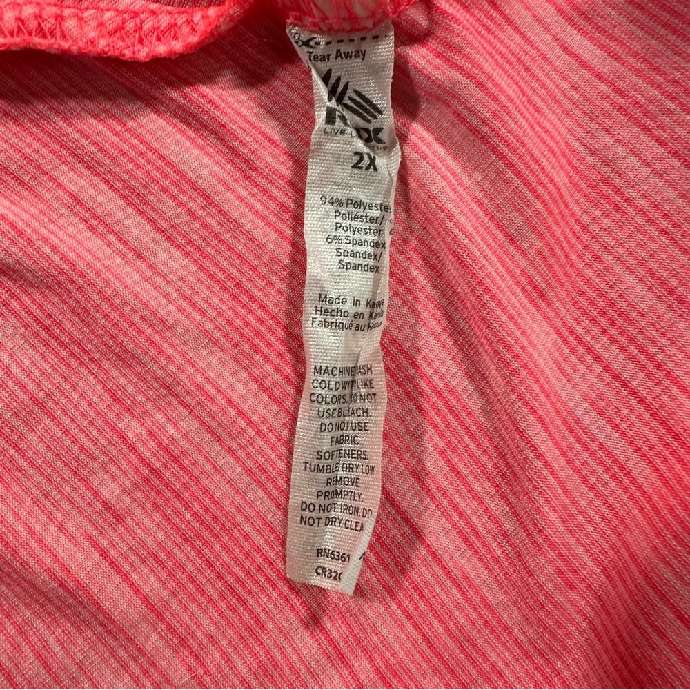 RBX Womens Activewear Tank Top 2X Coral Pink Heather Sleeveless Stretch - Picture 3 of 4